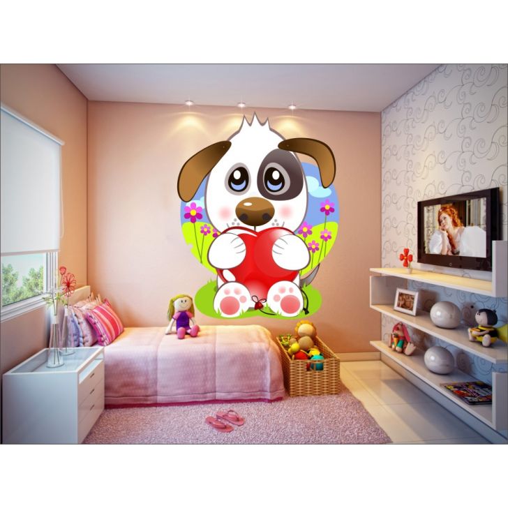 Adesivo de Parede Infantil X4 Adesivos Bebe Cachorrinho Colorida QI05 P Artesanato Reciclagem Garrafa Pet ~ Adesivo de Parede Infantil X4 Adesivos Bebe Cachorrinho Colorida QI05 P