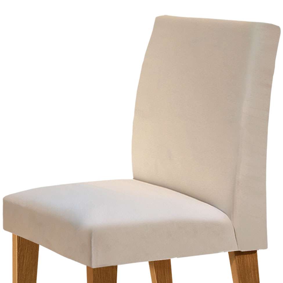 Conjunto com 2 Cadeiras de jantar Grecia em MDF / Veludo Bege 98 cm x 56 cm x 42 cm