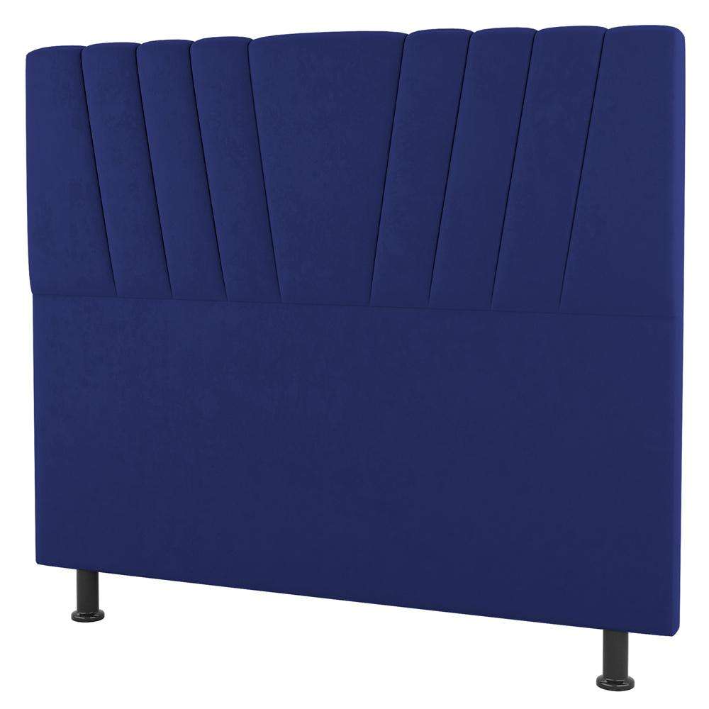 Cabeceira Cama Box Casal Queen Size Dublin Cm Suede Azul Desk Design