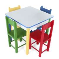 Conjunto de Mesa Quadrada com 4 Cadeiras Ferrum I Colorido