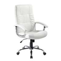 Cadeira de Escritório Presidente Giratória com Relax Office Plus Branca
