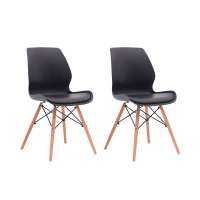 Conjunto com 2 Cadeiras Eames Eiffel Rubi Preto