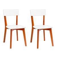 Conjunto de 2 Cadeiras Tóquio Branco e Castanho