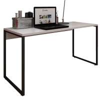 Mesa Para Escritório e Home Office Industrial Soft 150 cm F01 Branco Fosco - Lyam Decor