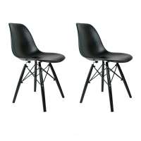 Conjunto com 2 Cadeiras Charles Eames II Preto