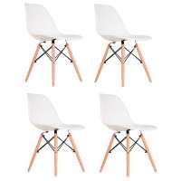 Conjunto com 4 Cadeiras Charles Eames Branco