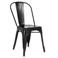 Cadeira Fixa Design Tolix Metal Pelegrin PEL-1518 Preta