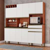 Cozinha Compacta Malbec Prime 12 PT 2 GV Castanho e Branco