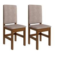 Conjunto de 2 Cadeiras Mistic Suede Canela