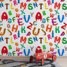 Papel de Parede Infantil Alfabeto Escolar N3933