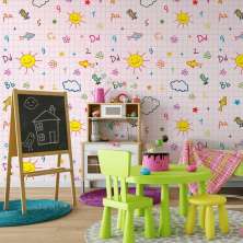 Papel de Parede Infantil Alfabeto Escolar N4063