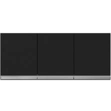 Armário Aéreo Para Cozinha Adriana 3 Portas 120 cm Preto