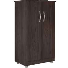 Armário Multiuso Rosa 2 Portas 3 Prateleiras Castanho