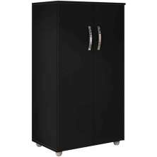 Armário Multiuso Rosa 2 Portas 3 Prateleiras Preto
