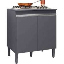 Balcão Para Cooktop Adriana 2 Portas com Tampo Cinza