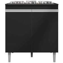 Balcão Para Cooktop Adriana 2 Portas com Tampo Preto