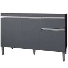 Balcão de Pia 120 cm Talita 3 Portas 1 Gaveta Cinza