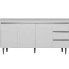 Balcão de Pia 150 cm Adriana 3 Portas e 3 Gavetas Branco