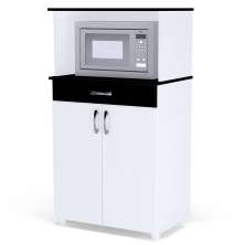 Balcão para Microondas Carolina 2 Portas Branco/Preto