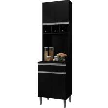 Paneleiro Duplo Adriana 4 Portas Preto Casa Chick