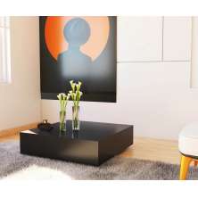 Mesa Centro MDF Quadrada Black 80cm Mesinha Sala