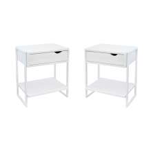 Mesas de cabeceira White Apoio Minimalista Quarto Cama Kit 2 und.
