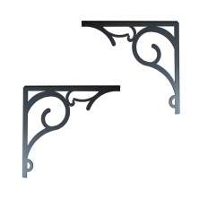 Suporte Prateleira Mãos francesa 20cm Arabesco Par Preto fosco