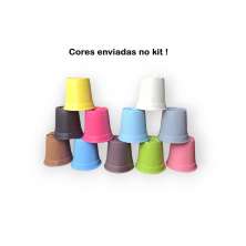 Vasos coloridos mini 11 und Reciclavel flor suculentas 