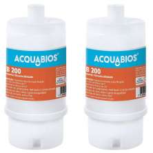 Kit 2 Refil Blindado Acqua AB 200BR/TR POU Rosca 1/2' Filtros tamanho 7' Acquabios Tripla Proteção