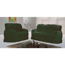 Capa para sofá Malha Verde Musgo VII 70x200 cm - 3 e 2 lugares