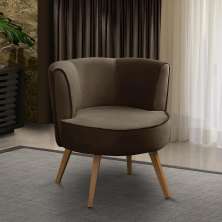 Poltrona Para Sala Decorativa Isa Suede Marrom Adonai Estofados
