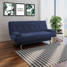 sofá cama 1,80m Íris Suede Azul Adonai Estofados