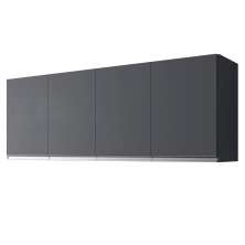 Armário Aéreo Andréia 150cm 4 Portas Cinza - AJL Móveis