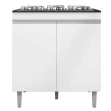 Balcão Com Tampo para Cooktop 5 bocas 2 Portas Andréia Branco - AJL Móveis
