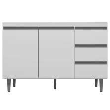 Balcão Gabinete de Pia sem Tampo 120cm 2 Portas 3 Gavetas Andréia Branco - AJL Móveis