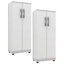 Kit 2 Armários Organizador Multiuso Rosana 2 Portas Branco - AJL Móveis