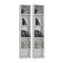 Kit 2 Estantes Livreiro Multiuso 4 Prateleiras Janaína Branco - AJL Móveis
