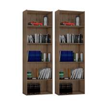 Kit 2 Estantes Livreiro Multiuso 4 Prateleiras Luiza Castanho - AJL Móveis