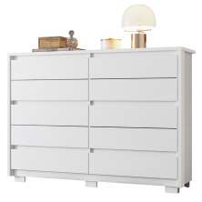 Cômoda para Quarto 10 Gavetas 151cm Duetto Branco - Albatroz