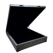 Cama Box Baú Casal com 48cm de altura -  Super Reforçada - Suede