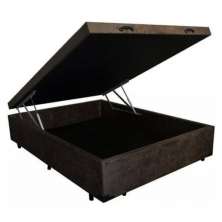 Cama Box Baú Casal com 48cm de altura -  Super Reforçada - Suede