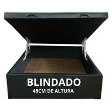 Cama Box Baú Casal com 48cm de altura - Blindado / Reforçado