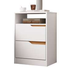 Mesa de Cabeceira 2 Gavetas Sara Flex Branco/Freijó
