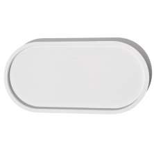 Bandeja Oval Clássica Lisa 18cm em Cimento Artesanal - Branco