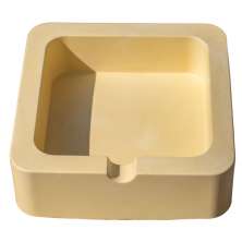Cinzeiro Quadrado 9cm Aleta Artesanal Em Cimento - Amarelo
