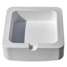 Cinzeiro Quadrado 9cm Aleta Artesanal Em Cimento - Branco