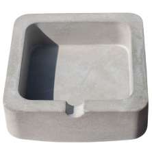 Cinzeiro Quadrado 9cm Aleta Artesanal Em Cimento - Cinza