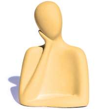 Estátua Artesanal Família Pai 9 cm em Cimento - Amarelo