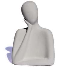 Estátua Artesanal Família Pai 9 cm em Cimento - Cinza