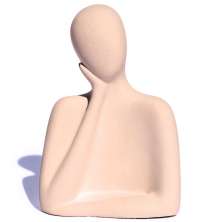 Estátua Artesanal Família Pai 9 cm em Cimento - Palha
